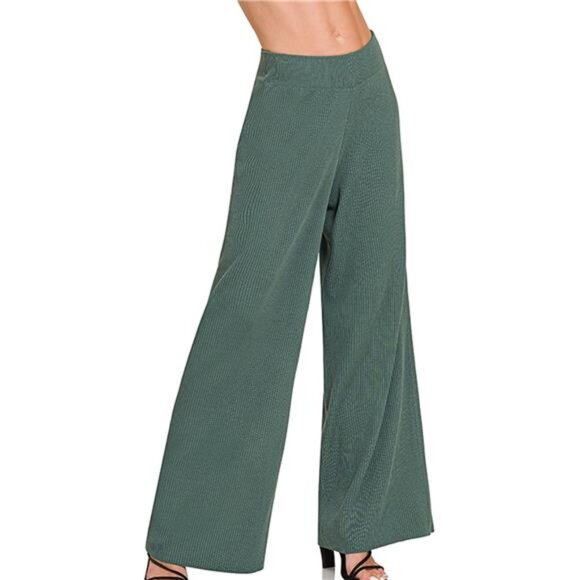 Zenana Viscose Ribbed Sweater‎ Pants - Picture 1 of 3